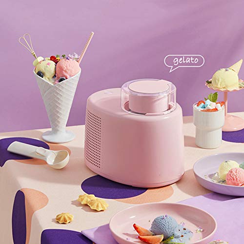 Pequeño hogar de helado de máquina, automática de fruta yogur helado de máquina para los niños, 60 W, Sorbete de la máquina, de 500 ml, ideal para el helado, sorbete Pink