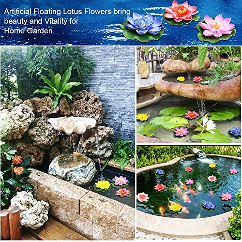 PERFETSELL 5 Pcs Nenufares Artificiales Flotantes Plantas Flotantes Artificiales Flores Artificiales Flotantes Lirio de Agua Artificial Flotante Decoración Bonita para Estanque Piscinas Escenario