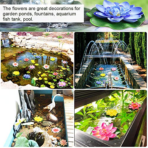 PERFETSELL 5 Pcs Nenufares Artificiales Flotantes Plantas Flotantes Artificiales Flores Artificiales Flotantes Lirio de Agua Artificial Flotante Decoración Bonita para Estanque Piscinas Escenario