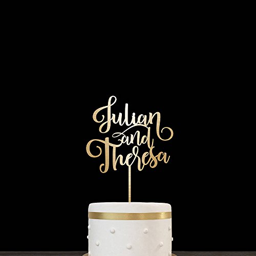 Personalizado boda decoración para tarta para de pareja nombre personalizado regalo de boda de madera rústica de tartas para novia y novio