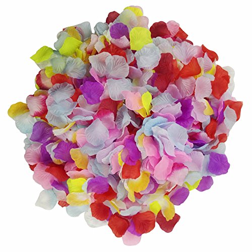 Pétalos de rosa monolíticos y coloridos, de Skyshadow, flores artificiales, pétalos de seda para bodas, ambientes románticos y propuestas, 1000 pcs