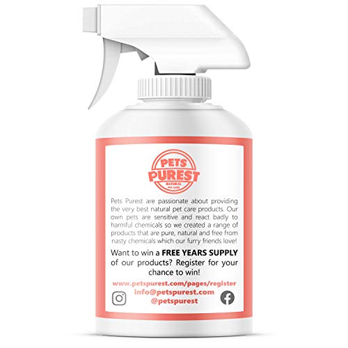 Pets Purest 100% natural de la pulga spray para los perros (500 ml) de pulgas ácaros y piojos Tick spray para perros, gatos y mascotas. Deje de su mascota El prurito y el rascado. Fórmula Cruelty Free