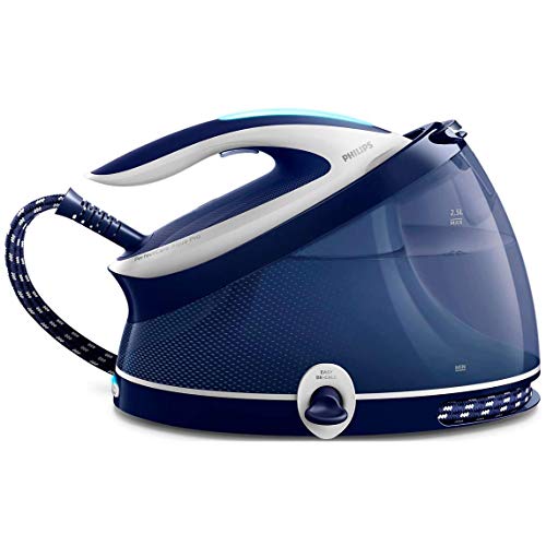 Philips GC9324/20 estación plancha al vapor 2,5 L Suela de T-ionicGlide Azul, Blanco - Centro de planchado (6,5 bar, 2,5 L, 440 g/min, 120 g/min, Suela de T-ionicGlide, Azul, Blanco)