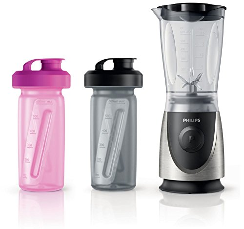 Philips Minibatidora HR2875/00 - Licuadora (0,6 L, Batidora de vaso, Negro, Metálico, De plástico, Acero inoxidable, SAN)