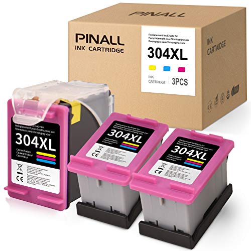 PINALL Remanufacturado HP 304XL 304 XL Cartucho de Impresora Compatible para HP DeskJet 3720 3730 3732 3752 3755 3758 3760 HP Envy 5020 5030 5032 (3X Colore)