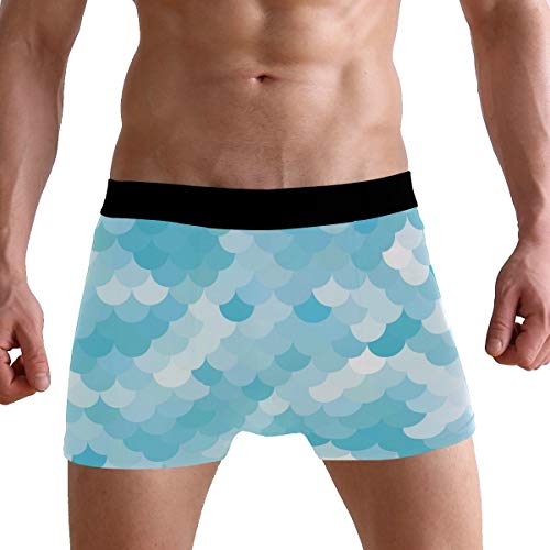 PINLLG - Calzoncillos Tipo bóxer para Hombre, diseño de balanza de Sirena, Color Azul Multicolor Multicolor S