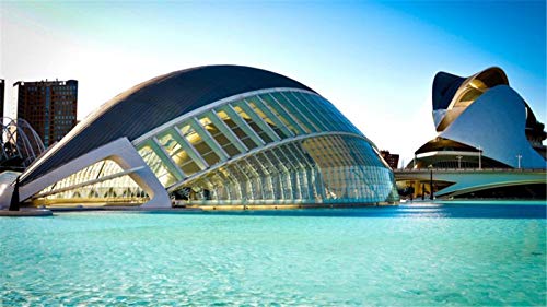 Pintura Al Óleo De Bricolaje Kit De Pintura Por Número Ciudad De Las Artes Y Las Ciencias Edificios De Valencia Paisaje Arte De Pared Moderno Pintura En Lienzo Regalo Para Niños Decoración Para El Ho