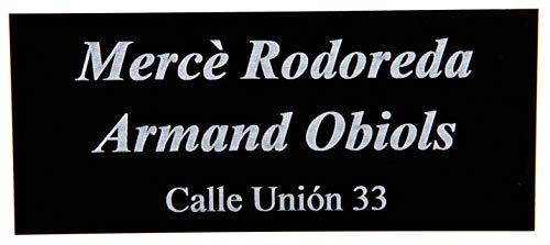 Placas Buzón de Aluminio Negro y Grabado Blanco. Cinta autoadhesiva. Grosor 0,5mm y tamaño máximo 100x40mm