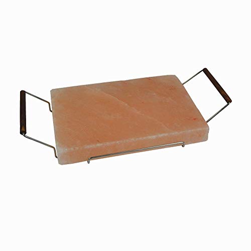 Plancha Piedra Parrilla Sal ROSA NATURAL De HIMALAYA CON SOPORTE 20×30CM Para cocinar