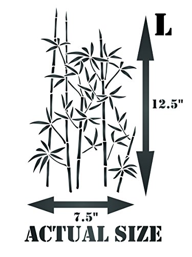 Plantilla de bambú para pared, tamaño grande, reutilizable, hojas de árbol de hoja perenne large