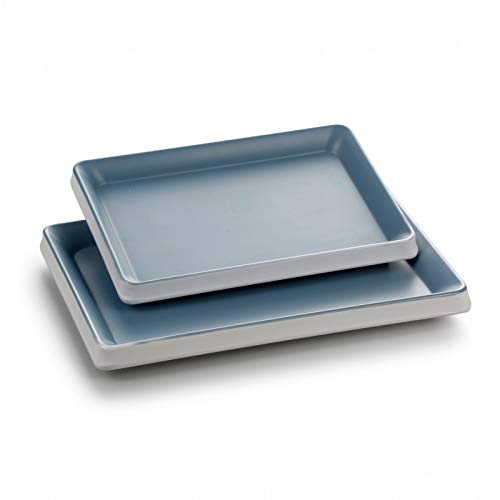 Plato rectangular de melamina azul L 31,5 a 33,5 cm – Pujadas – melamina 31,5 x 23 cm