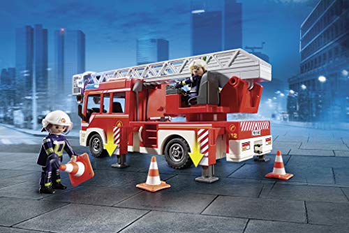 PLAYMOBIL City Action Camión de Bomberos con Escalera, Luces y Sonido, a Partir de 5 Años (9463)