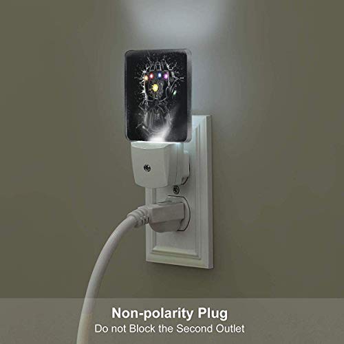 Plug in Night Light - Infinity Stone Warm White LED Nightlight with Automatic Dusk-to-Dawn Sensor