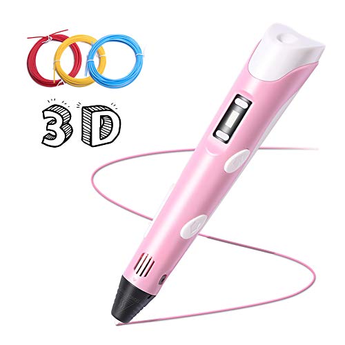 Pluma para Impresión 3D, Lápiz Inteligente 3D Pen Bolígrafo LCD Pantalla Temperatura Ajustable con Filamentos PLA compatibles ABS para Niños Adultos Gran Regalo de Reyes Navidad Cumpleaños