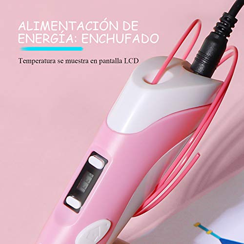 Pluma para Impresión 3D, Lápiz Inteligente 3D Pen Bolígrafo LCD Pantalla Temperatura Ajustable con Filamentos PLA compatibles ABS para Niños Adultos Gran Regalo de Reyes Navidad Cumpleaños