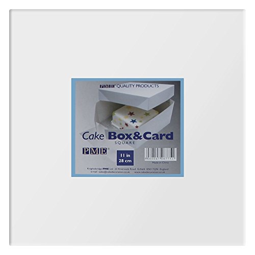 PME CBO805 Caja para Tarta 27,5x27,5x15cm, Blanco, 11-Inch