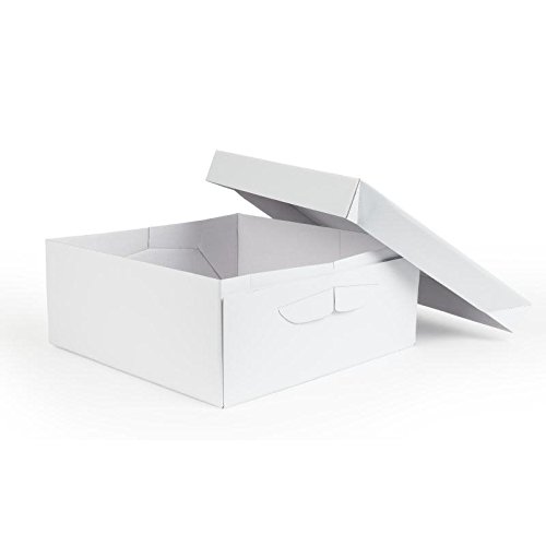 PME CBO805 Caja para Tarta 27,5x27,5x15cm, Blanco, 11-Inch