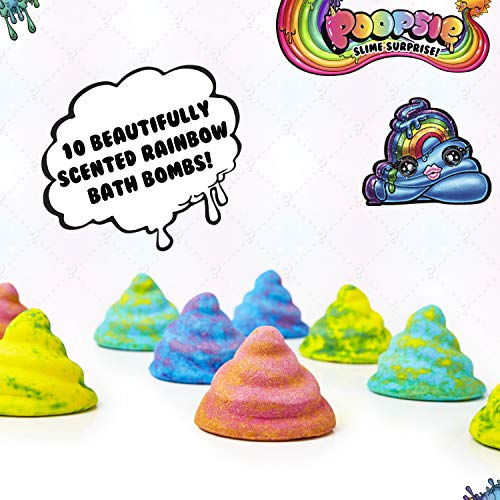 Poopsie Slime Surprise Unicornio Bolsa Sorpresa de Bombas de Baño para Niñas, Incluye 10 Bombas Baño Efervescentes, Divertidas Bolas de Arcoiris Perfumadas, Regalos Unicornios para Niños