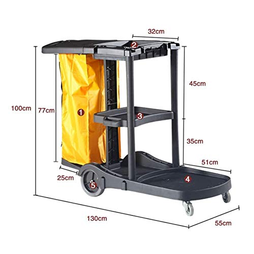 Portable Cart - GR/ABS Multiusos de la Limpieza Carro de Servicio Carro con Ruedas for Commercial/Limpieza/Escuela - 130; 55; 100 cm