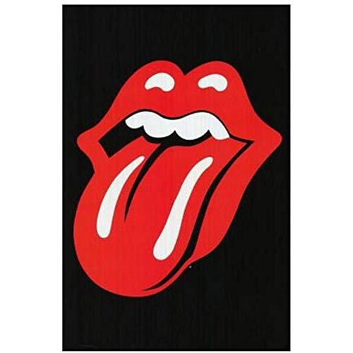 Póster de la lengua de los Rolling Stones con el logotipo de Jagger, pintura decorativa para pared, el mejor regalo para familiares y amigos, marco interior de madera de 50 x 75 cm