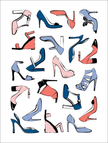 Posterlounge Cuadro de PVC 70 x 90 cm: Colorful Shoes de Martina Illustration