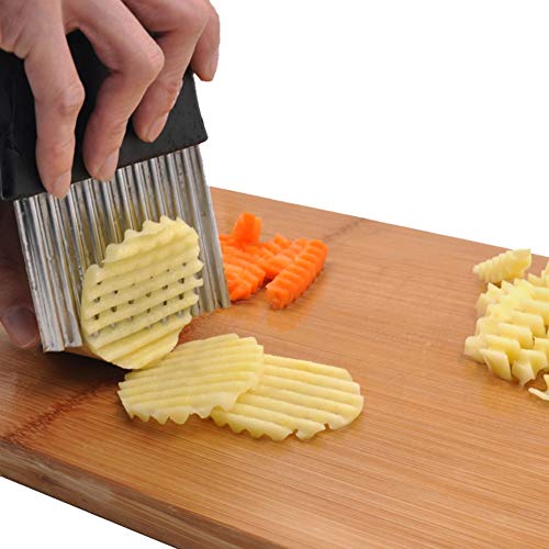 PowerBH Conveniente Cortador de Papas Fritas de Acero Inoxidable Patatas Fritas Producción Peeler Chopper Cuchillo de Cocina Herramienta de la Fruta Cuchillo Accesorios Máquina de Corte por Ola