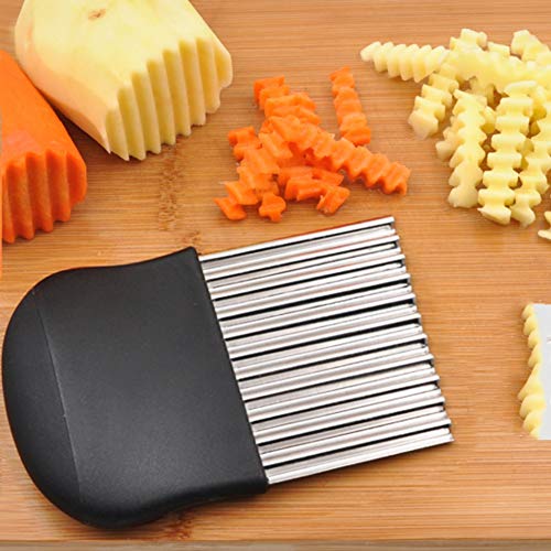 PowerBH Conveniente Cortador de Papas Fritas de Acero Inoxidable Patatas Fritas Producción Peeler Chopper Cuchillo de Cocina Herramienta de la Fruta Cuchillo Accesorios Máquina de Corte por Ola