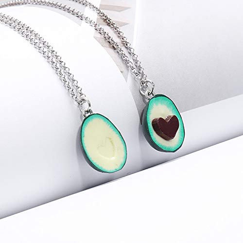 PPX 4 piezas Galletas en miniatura galletas Collares de leche y collar de frutas Set para los mejores amigos Pareja Graduación Regalos de San Valentín Forma de corazón Lindo aguacate de arcilla