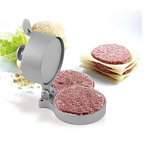 Prensa de hamburguesa ajustable individual de aluminio, placa de barbacoa de aluminio, control de espesor, revestimiento antiadherente, para hamburguesas domésticas, carne de res, alimentos prensados