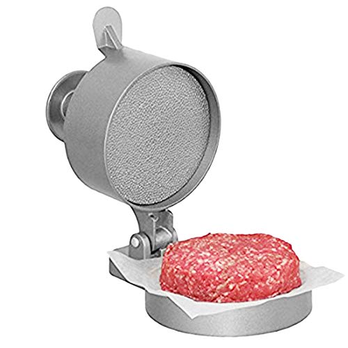 Prensa de hamburguesa ajustable individual de aluminio, placa de barbacoa de aluminio, control de espesor, revestimiento antiadherente, para hamburguesas domésticas, carne de res, alimentos prensados