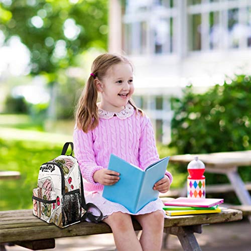 Preshool - Mochilas de charcutería para cocinar con ingredientes de carne, dibujadas a mano, mini mochila escolar para niños y niñas