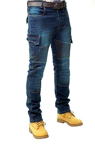 Prime Pantalones de Trabajo para Hombre BLJ-02 (BLACK-DENIM-005, 34W X 32L)