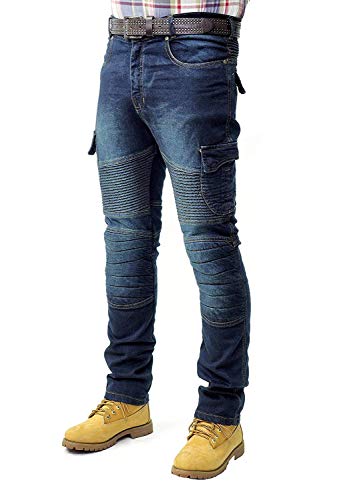 Prime Pantalones de Trabajo para Hombre BLJ-02 (BLACK-DENIM-005, 34W X 32L)