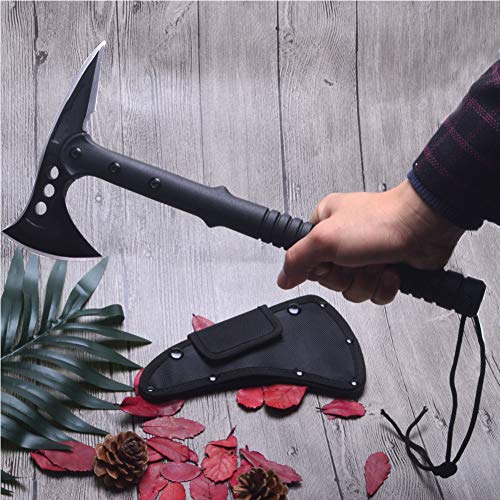 Promithi Hacha de talar, con Funda de Nylon, Camping Fire Hatchet,Hacha de Caza al Aire Libre Tomahawk Longitud 40 cm