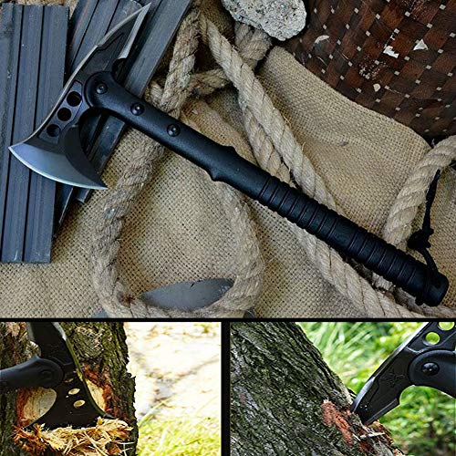 Promithi Hacha de talar, con Funda de Nylon, Camping Fire Hatchet,Hacha de Caza al Aire Libre Tomahawk Longitud 40 cm