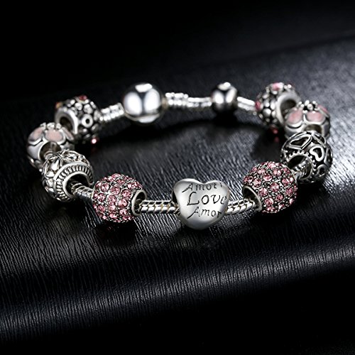 pulsera amor brazalete plata para boda de las mujeres niña cumpleaños