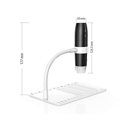 PURATEN - Microscopio Digital inalámbrico, cámara microscópica USB con iluminación LED HD 1080P de 50 a 1000 aumentos, Compatible con Android, teléfono iOS, Mesa, PC, No Cero, Blanco, Tamaño Libre