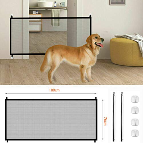 PURATEN Pet Fences Net Puerta Portátil para Perros, Red de Seguridad, Valla de Seguridad Plegable, Red de Aislamiento de Mascotas para Perros para Uso en Escaleras/Puertas