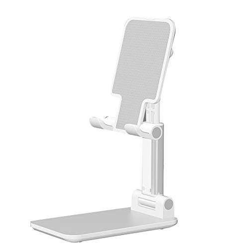 PURATEN - Soporte para teléfono móvil, soporte de escritorio ajustable, soporte para tablet plegable, compatible con tabletas de smartphone, No cero., Blanco, Tamaño libre