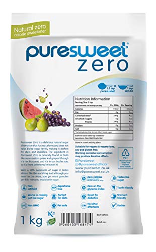 Puresweet Premium Erythritol 1kg Zero Calorie Sugar Replacement