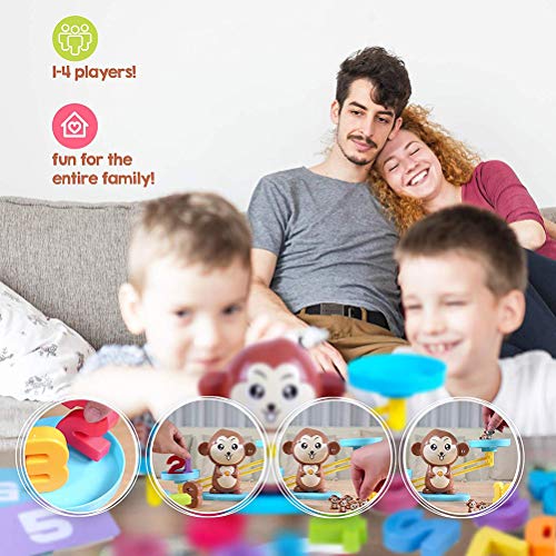 Pywee Monkey Digital Scales Toy Balance de educación temprana Niños Educación Digital Suma y resta Digital Math Scales Toys