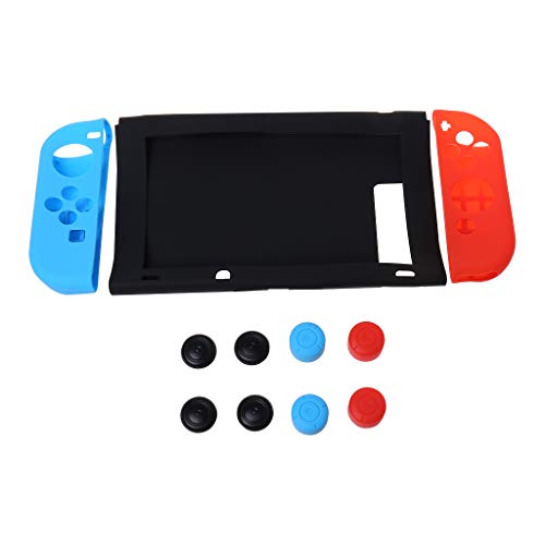 qianqian56 11 en 1 Funda protectora para fregadero de silicona suave a prueba de golpes de reemplazo para Nintendo Switch Console NS Joy-Con Controller