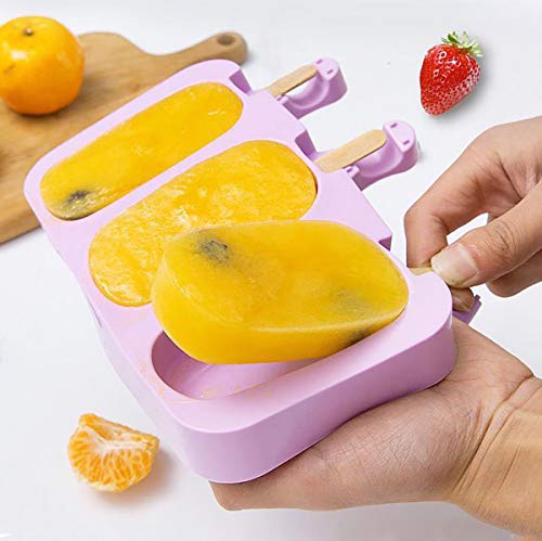 QIJUKEJI Molde de Helado 50 palitos de Helado, Molde de Helado de Silicona, moldes de Helado sin BPA, moldes de Helado Hechos a Mano, Molde de Helado de Silicona para niños y Adultos (2 Opciones)