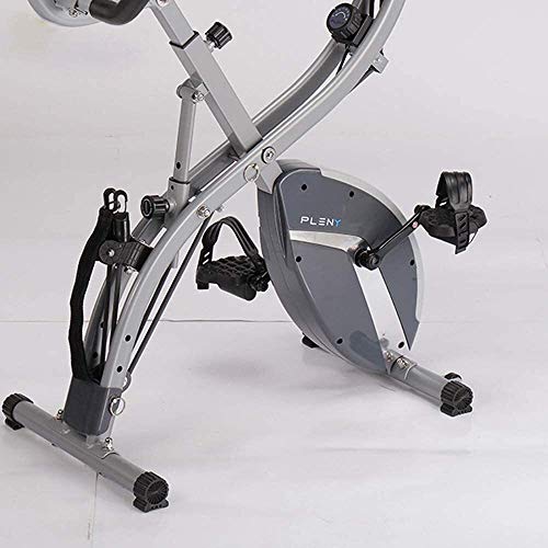 Qinmo 3-en-1 de la aptitud de bicicleta de ejercicios, entrenamiento total del cuerpo de bicicleta de ejercicios con respaldo alto, bandas de resistencia del brazo del asiento ajustable Trainer cubier