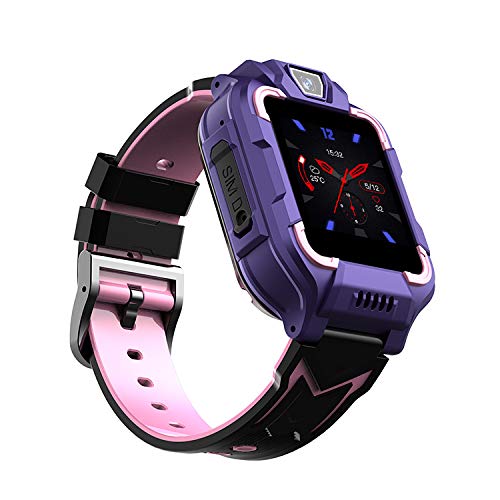 QINQI Reloj Inteligente para Niños 4G WiFi GPS Lbs Tracker Sos Llamada de Emergencia Video Chat Niños Relojes Inteligentes Ip67 Podómetro de Alarma Impermeable para Niños Niñas