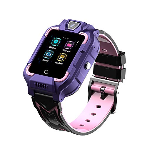 QINQI Reloj Inteligente para Niños 4G WiFi GPS Lbs Tracker Sos Llamada de Emergencia Video Chat Niños Relojes Inteligentes Ip67 Podómetro de Alarma Impermeable para Niños Niñas