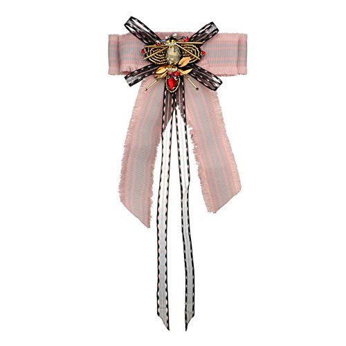 QTDS Bohemia Nuevas Abejas Encaje Arco Pin Europa y los Estados Unidos para Restaurar Maneras Antiguas de múltiples Capas Moda Mujer broches Regalos de cumpleaños joyería ( Color : Pink )