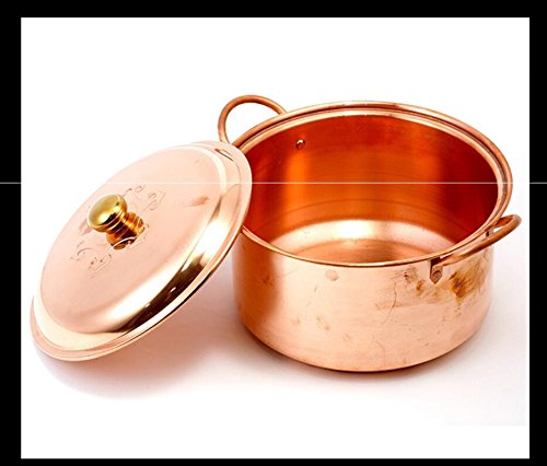 QXX Cazuela de Sopa Olla Hecha a Mano Sopa de Cobre Olla estofado Estufa de Gas profundizar Olla de Cobre Grueso Olla de Cobre estofado Olla de Cobre día de la Madre Regalo del día del Padre Regalo