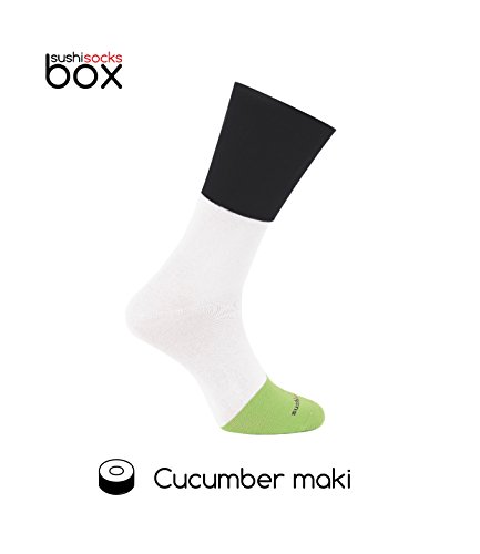 Rainbow Socks - Mujer Hombre Calcetines Sushi Pepino Maki - 1 Par - Tamaño 41-46