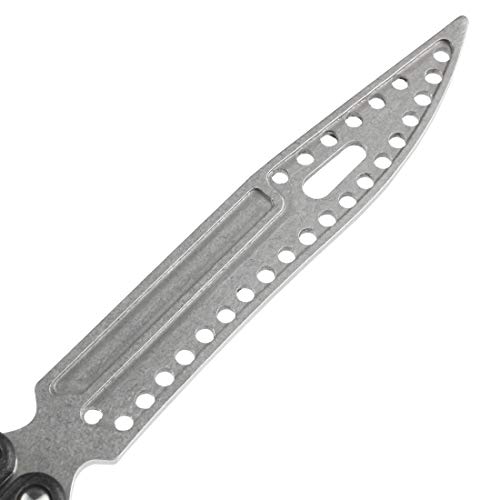 Ran's L Titanio Cuchillo Balisong Mariposa de Entrenamiento CSGO, para los Amantes de Los Juegos, Pestillo de Primavera CS/HDD40 (Agujeros Densos en la Cuchilla)